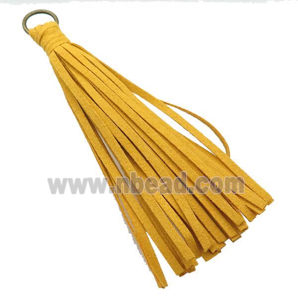 synthetic Suede tassel pendant, yellow