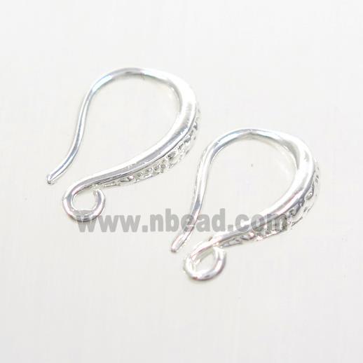 copper earring hook, color keeping, silver plated