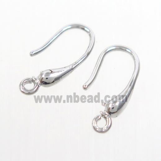 copper earring hook, color keeping, platinum plated