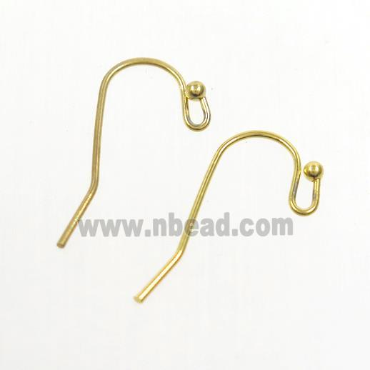 copper earring hook, color keeping, gold plated