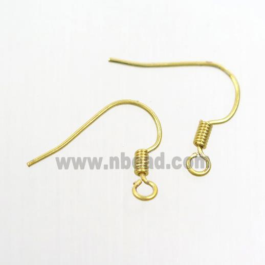 copper earring hook, color keeping, gold plated