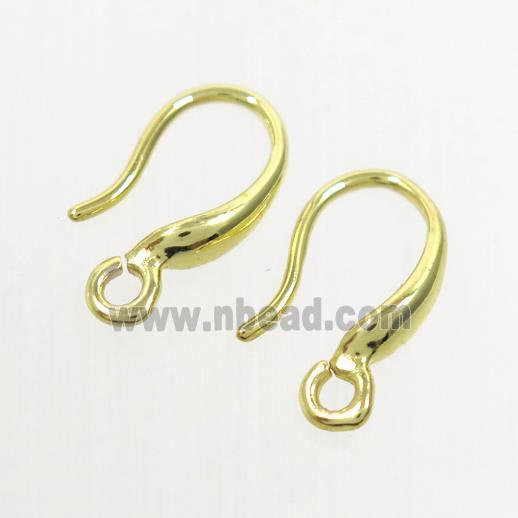 copper earring hook, color keeping, gold plated