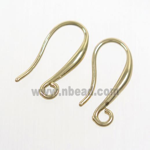 copper earring hook, color keeping, gold plated