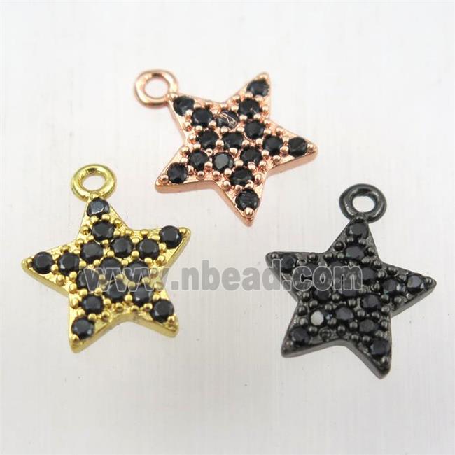 copper star pendant paved zircon, mix color