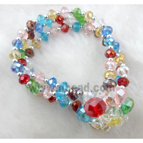 Chinese Crystal Glass Bracelet, colorful