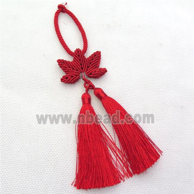 Nylon wire tassel pendants, red