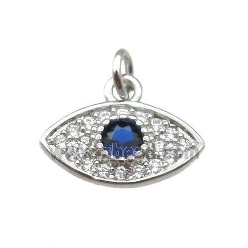 copper eye pendant paved zircon, platinum plated