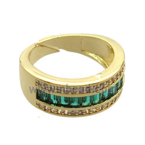 copper Rings pave zircon, gold plated