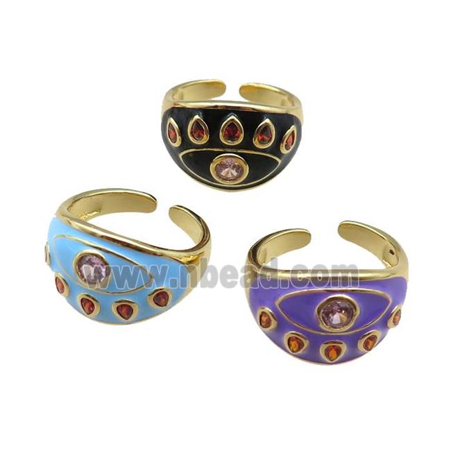 mix copper rings with enameled, adjustable, gold plated