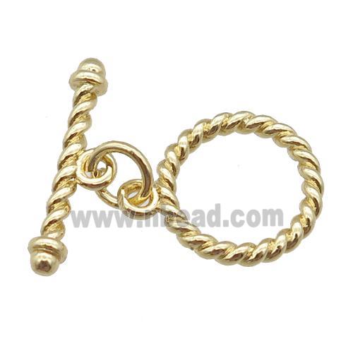 copper Toggle Clasp, gold plated