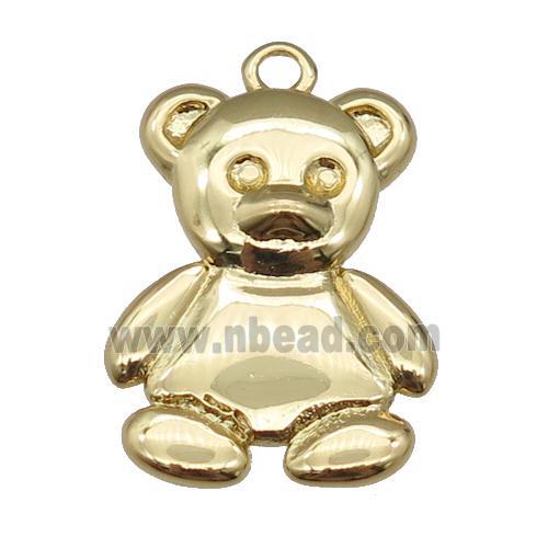 copper Bear pendant, gold plated