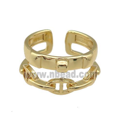 copper Ring, gold plated