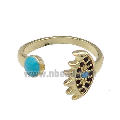 copper Ring pave zircon gold plated