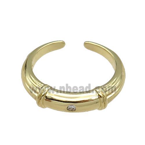 copper Ring pave zircon gold plated