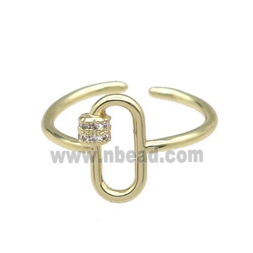 copper Ring pave zircon gold plated