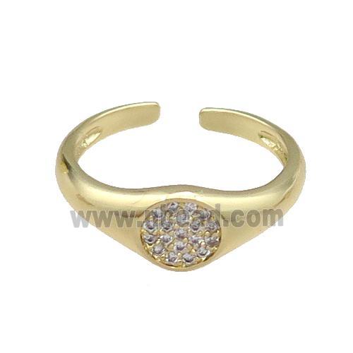 copper Ring pave zircon gold plated