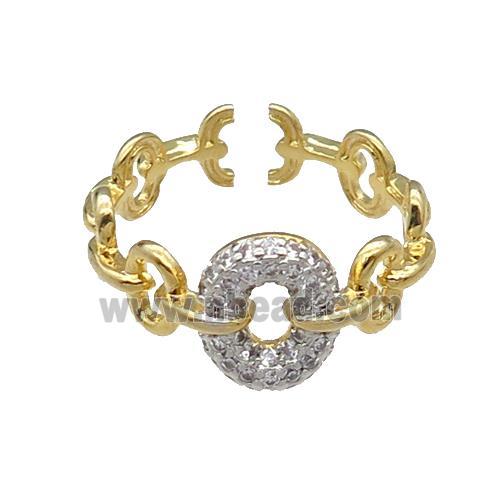 copper Ring pave zircon gold plated