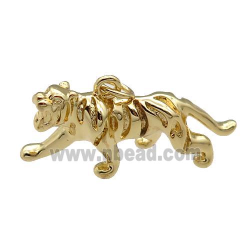 Copper Tiger Charm Pendant Gold Plated