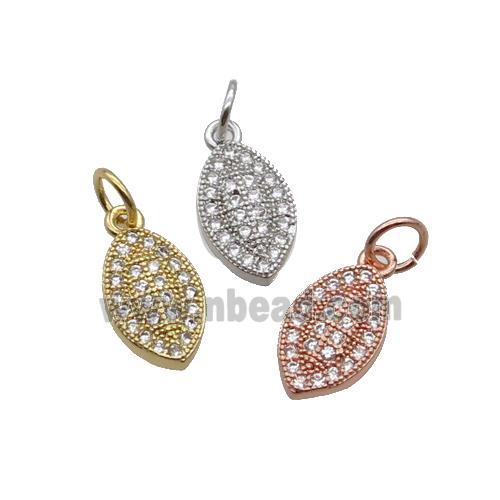 Copper Leaf Pendant Pave Zircon Mixed