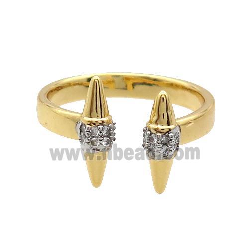 Copper Ring Pave Zircon Gold Plated