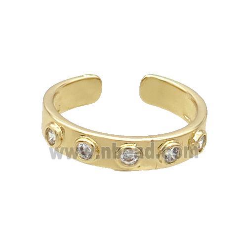 Copper Ring Pave Zircon Gold Plated