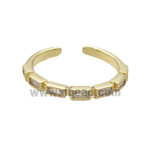 Copper Ring Pave Zircon Gold Plated