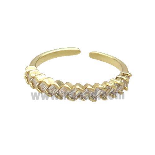 Copper Ring Pave Zircon Gold Plated