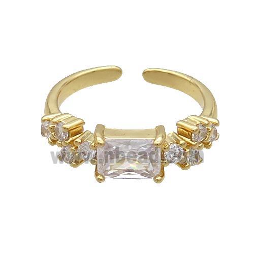 Copper Ring Pave Zircon Gold Plated