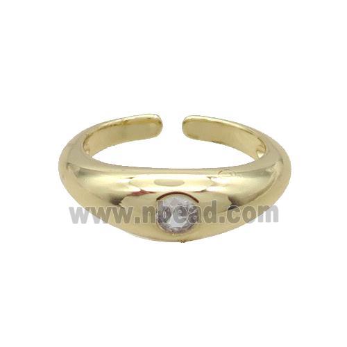 Copper Ring Pave Zircon Gold Plated