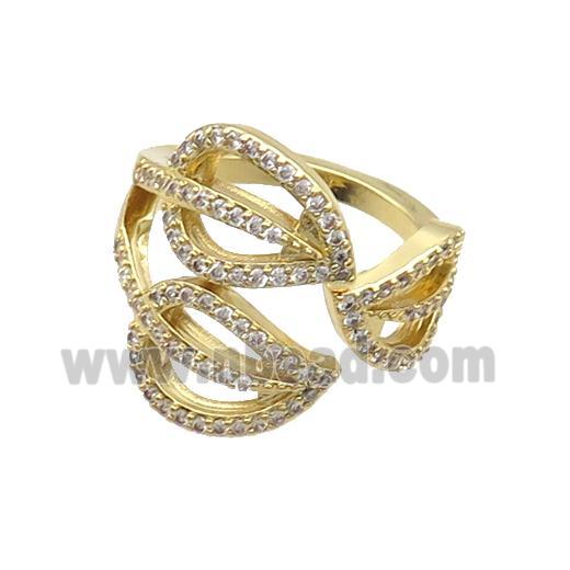 Copper Ring Pave Zircon Gold Plated