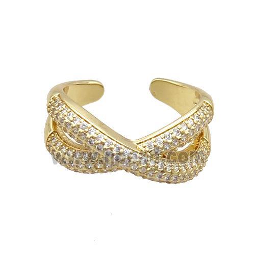 Copper Ring Pave Zircon Gold Plated