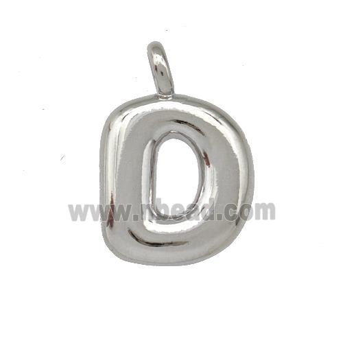 Copper Letter-D Pendant Platinum Plated