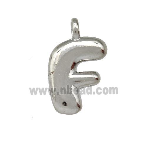 Copper Letter-F Pendant Platinum Plated