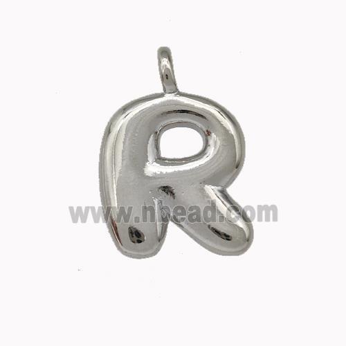 Copper Letter-R Pendant Platinum Plated