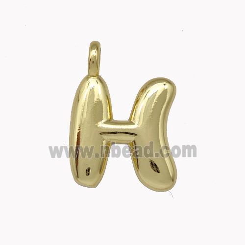 Copper Letter-H Pendant Gold Plated