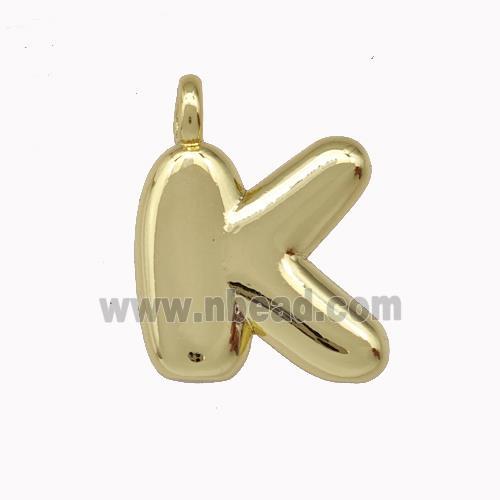 Copper Letter-K Pendant Gold Plated