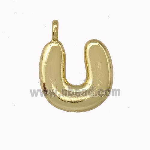 Copper Letter-U Pendant Gold Plated