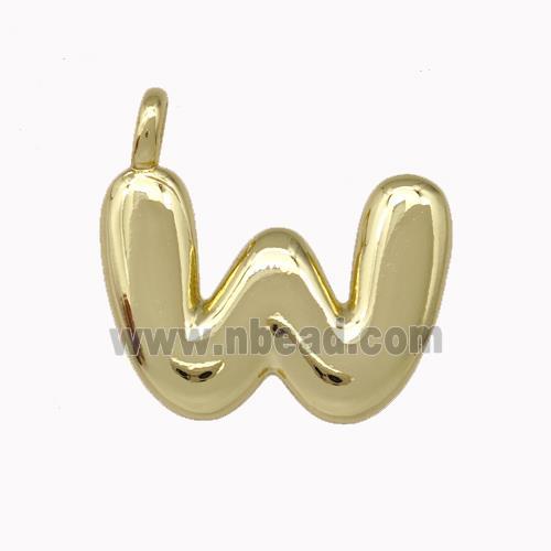 Copper Letter-W Pendant Gold Plated