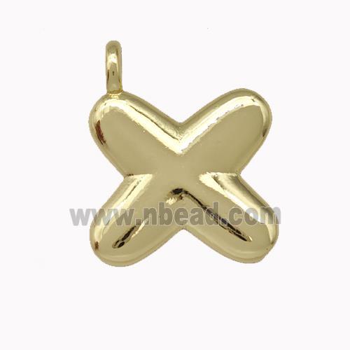 Copper Letter-X Pendant Gold Plated