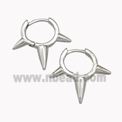 Copper Spike Hoop Earrings Piercing Septum Platinum Plated