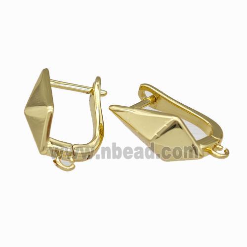 Copper Latchback Earrings With Loop Gold Plated