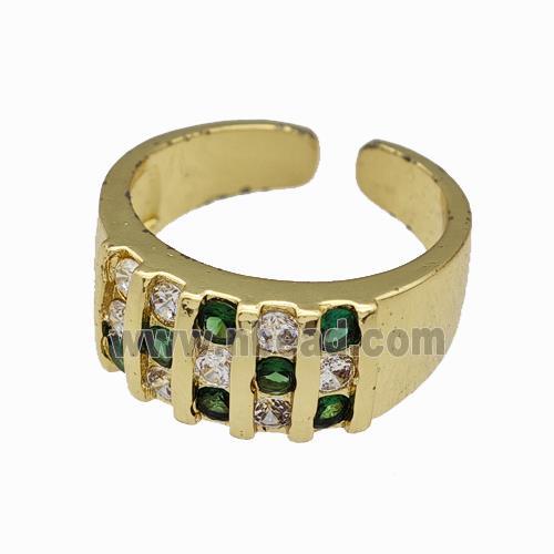 Copper Rings Pave Zirconia Gold Plated