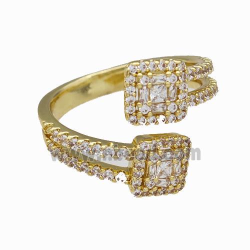 Copper Rings Pave Zirconia Gold Plated