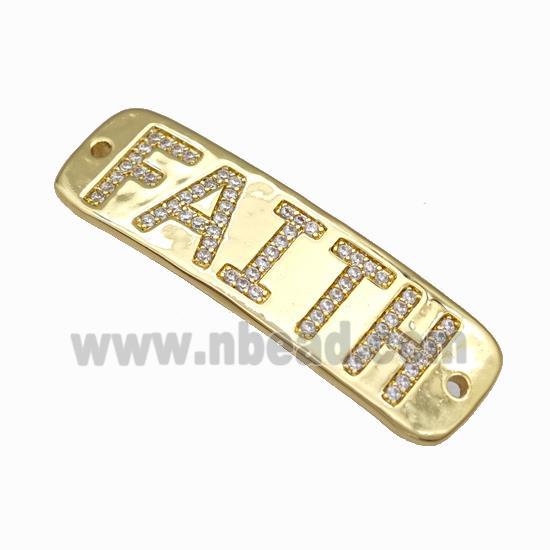 Copper FAITH Connector Pave Zirconia Gold Plated