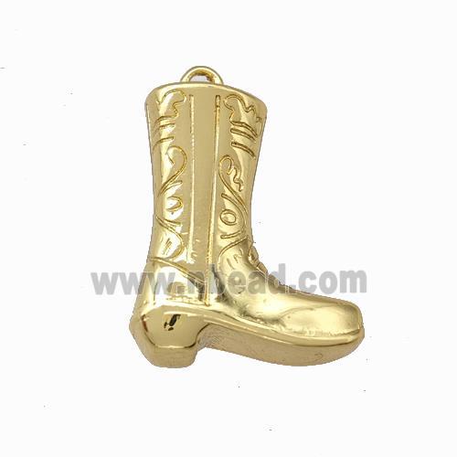 Cowboy Boot Charms Copper Shoe Pendant Gold Plated