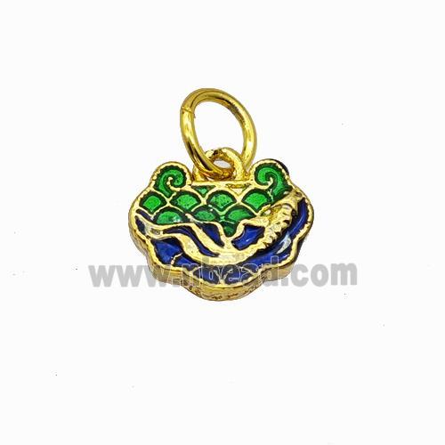 Copper Pendant Multicolor Painted Gold Plated