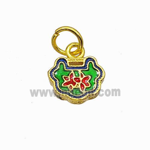 Copper Pendant Multicolor Painted Gold Plated