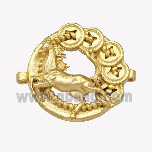 Copper Pegasus Charms Connector Horse Gold Plated