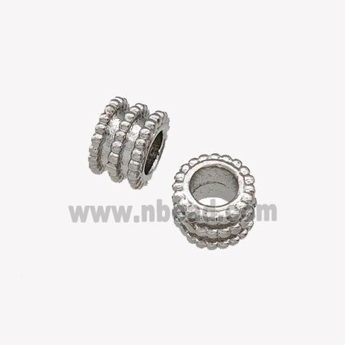 Copper Tube Beads Large Hole Platinum Plated