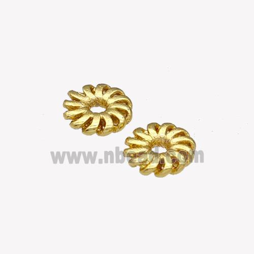 Copper Daisy Spacer Beads Gold Plated